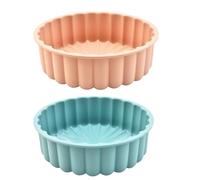 2 Pièces Moules à Charlotte Ronds En Silicone, Charlotte Cake Pan, Moule à Gâteau Charlotte Antiadhésif, pour Cheesecake, Chocolat, Brownie, Fête d'Anniversaire, Outil De Cuisson à Faire Soi-Même