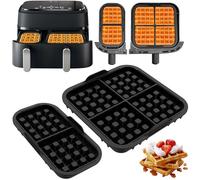 2 Pièces Moules à Gaufres en Silicone Moule Air Fryer Pour pour Philips Dual Basket Airfryer 3000 Series (NA350) 9L (6L + 3L), pour Tefal Easy Fry Dual Zone 5.2L + 3,1L (EY9018)