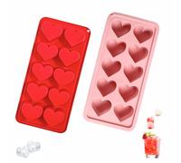 2 Pièces Moules à Glaçons en Forme de Coeur Bac à Glaçons en Silicone avec Moules à Cœurs Fantaisie Moule de 10 Trous Glaçons Pour Whisky, Cocktails, Glaces, Fruits, Boissons, Chocolat