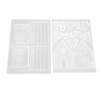 2 pièces moules en résine de noël moule en Silicone Recyclable flexible bricolage moule en silastique pour décoration murale de Table décor à la maison 22x16 cm 1 ensemble
