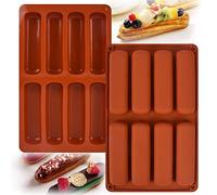 2 Pièces Moulle Silicone Rectangulaire 8 Cavités Moule en Silicone à Biscuits Moule Barre Chocolat Barres énergétiques Moule,pour Chocolat,Barre Granola,Biscuits