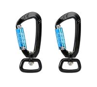 2 Pièces Mousqueton avec Pivot Rotatif en Aluminium, Mousqueton Pivotant | Maximale 400 kg de Sécurité Rotatif 360° pour Escalade Chien Plein Air Camping Porte-clés Suspendre hamac