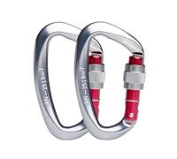 2 Pièces Mousqueton Escalade Crochet D Attache Fermeture Sécurité Aluminium Léger Portable Clip Polyvalent Adapté Au Camping Rappel Randonnée, Gris Pistolet, 10x5.6cm