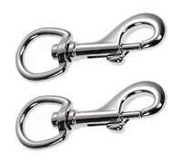 2 Pièces Mousqueton Pivotant, Animaux Crochets Pivotants, Chien Crochets Pivotants, pour Colliers pour Chiens, Harnais, Hamacs pour Chats, Porte-Clés (Argent)