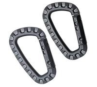 2 Pièces Mousqueton Tactique en Plastique Noir, Boucle Multifonction Sac à Dos, Clés, Bouilloire, Camping Randonnées