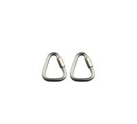 2 Pièces Mousquetons Triangulaires, Mousqueton en Acier Inoxydable pour Camping, Randonnée, Voyage, Pêche, Sac à Dos, 4mm