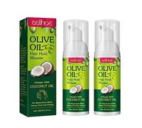 2 Pièces Mousse Pour Cheveux, 60ml Mousse Hydratante Naturelle À L'huile D'olive, Fixation Longue Durée Pour Tresses, Boucles, Perruques, Ondulations