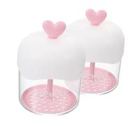 2 Pièces Mousseur de Nettoyage Visage Outils Cœur Fabriquez de Mousse pour Visage Design Transparent pour Usage à Voyage Rose
