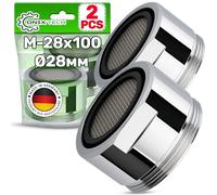 2 Pièces Mousseur Robinet de Salle de Bains M-28x100 Conçu pour Économiser en Eau - MADE IN GERMANY - Garantie de 5 Ans - ONIX TECH