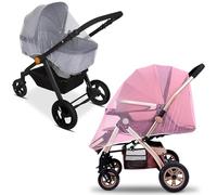 2 Pièces Moustiquaire Poussette Universelle, Moustiquaire Bébé pour Poussette, Respirant Pare-Soleil, Protection Anti-Insectes pour Bébés, Enfants