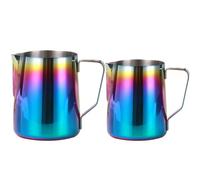 2 Pièces Mug à Mousser le Lait en Acier Inoxydable, 350ml | Mesurer et Mélanger, Versement Contrôlé, Nettoyage Facile, Boissons Chaudes, Usage Maison, 600ml