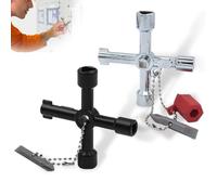 2 Pièces Multifonction Triangle Clé,4 Voies Clé Triangle Universelle Clé pour Armoire de Commande,Clés,Clé Triangle Poubelle,Clé Universelle en Croix pour Ascenseurs,Armoires Electriques,Vannes