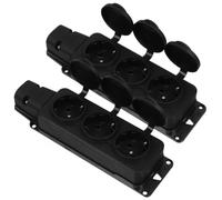 2 Pièces Multiprise Extérieure Étanche Ip54 3 Prises, Caoutchouc | Construction Pare-pluie, Format Compact Portable, pour Bureau et Usage Extérieur, Noir, Prise Triple