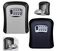 2 Pièces Murale Boîte à Clés pour les Clés, les Cartes,Weatherproof Key Box pour L'école de Garage à Domicile,Robuste Sécurisée Placard à Cache Clé pour les industries et les véhicules(Gris Noir)