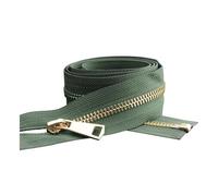 2 pièces, n° 5, fermeture éclair métallique dorée colorée ouverte de 30 à 80 cm, adaptée aux poches de vêtements faits main et aux accessoires de couture de chaussures.,40 cm