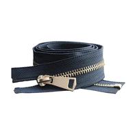 2 pièces, n° 5, fermeture éclair métallique dorée colorée ouverte de 30 à 80 cm, adaptée aux poches de vêtements faits main et aux accessoires de couture de chaussures.,40 cm