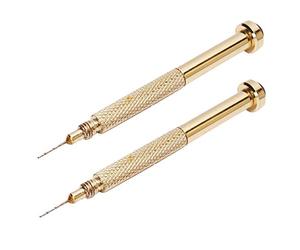 2 Pièces Nail Art Drill Stylos Ongles Poinçon Perceuse À Main Piercing Nail Art Gel Uv Conseils Peinture Dessin Sculpture Outil Polonais (d'or)