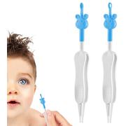 2 Pièces Nettoyage Nez-Oreilles Bébé, Bâtonnet Double Embout + Pince Silicone pour Nez et Oreilles, Cure Oreille Enfant, Sûr et Hygiénique, pour Bébés et Tout-petits