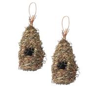 2 Pièces Nichoir à Oiseaux Tressé à Main, Abri Léger pour Jardin | Herbe Tissée, à Suspendre Facile, pour Moineaux et Petits Oiseaux, Décor Extérieur de Cour