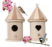 2 Pièces Nichoir Oiseaux Exterieur, Cabane Oiseaux en Bois, Nid Oiseau Canari, Nichoir Rouge Gorge, Nichoirs à Oiseaux Sauvages, Nichoir Mésange Bleue Suspendre Jardin Arbre Maison DIY Peut être Peint