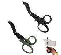 2 Pièces noir et vert 15 cm Ciseaux médicaux professionnels en acier inoxydable,pour bandages et traumatologie,Conçus pour infirmières,médecins et urgences Ou Camp Extérieur