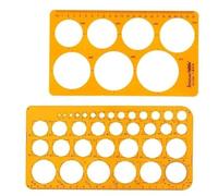 2 Pièces Normographe pour Croquis et Schémas, Pochoir Cercles avec 36 Cercles et 7 Cercles Règle Circulaire, Regle Pochoir, pour Bureau Construction école Dessin Personnel