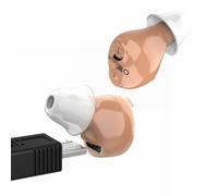 2 pièces - NOUS Invisibles Rechargeables Numérique D'amplificateur Sain de Prothèses Auditives dans L'oreille de chargement USB Bruit Réduction Prise US pour Aîné