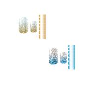 2 Pièces Nouvelle Mode Paillettes Vernis À Ongles Bandes Vernis À Ongles Appliques Bandes Autocollants À Ongles Dégradé Série Autocollant À Ongles