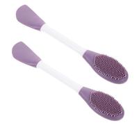 2 Pièces Oeil De Soie Nettoyant Lèvre Éponge Soin Du Visage Masques Couvercle Se Maquiller Scrubber Appareil Applicateur De Masque Facial Brosse à Masque Gel De Silice Violet,mauve Beaupretty
