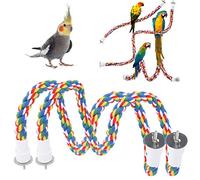 2 pièces Oiseau à mâcher Corde Multicolore échelle Jouets pour perroquets perruches Longue durée Sécurité Échelle en Coton Accessoires pour Oiseaux 105cm