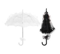 2 Pièces Ombrelle de Mariée Vintage en Dentelle | Noir ou Blanc, Décoration Raffinée, Usage Polyvalent, Facile à Nettoyer, Style Occidental pour Demoiselles