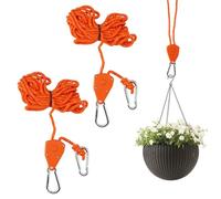 2 Pièces Orangé Nylon Réfléchissant Tendeur À Cliquet PourCorde À Cliquet avec Crochet, 1/8 Pouces Cordes À Cliquet avec Crochets, Réglable, Capacité De Charge 68 Kg pour Plante Lampe Tente Suspendue