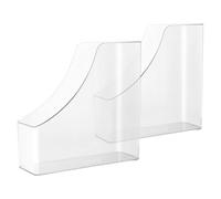 2 Pièces Organisateur de Bureau Transparent Vertical en Plastique | Rangement Visible, Design Épais et Simple, pour Tablettes et Cahiers, Maison ou Comptoir D'accueil