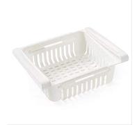 2 Pièces Organisateur De Réfrigérateur Entretoise Réglable Et Extensible Couche Fraîche Tiroir Tiroir Panier Support De Rangement Pour Réfrigérateur B blanc