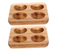 2 Pièces Organisateur D'œufs de Poule en Bois Marron | Support pour Réfrigérateur ou Plan de Travail, Placement Sécurisé, Entretien Facile, Décoration Naturelle Élégante