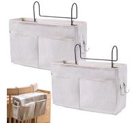 2 Pièces Organisateur Suspendu Blanc, Panier de Rangement, Poche Bureau, Lit, Cuisine