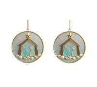 2 Pièces Ornement De Noël en Verre De Mer, Ornements D'arbres De Noël Côtiers, Pendentif Suspendu avec Étoile De Mer Et Accent De Coquillage, Créant Un Outil D'atmosphère Festive pour Chambre