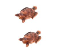 2 Pièces Ornement De Tortue Cupcake Toppers Tortue Figurine D'animaux Marins Figurines De Tortues De Simulation Figure De Tortue De Mer Statue De Tortue Bonsaï Bureau Jouet Résine