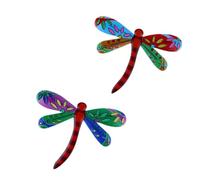 2 Pièces Ornement Libellule en Fer pour Décoration Murale | Texture Nette, Procédé Verni, Couleurs Peintes, Léger, Motif Libellule, pour Mur de Jardin Couleur Aléatoire