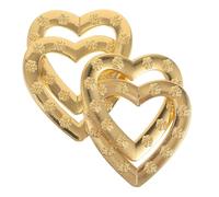 2 Pièces Ornement Métallique Moderne en Forme de Deux Cœurs | Souvenir pour Saint-valentin, Facile à Entretenir, Style Moderne, Idée Cadeau Romantique, Décor de Table