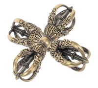 2 Pièces Ornement Vajra Dorje Vintage, Prise Ergonomique | Objet Rituel Bouddhiste Tibétain, Finition Vieillie Patinée, Décoration Maison ou Salle de Contemplation