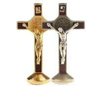 2 pièces ornements croisés, statues croisées, ornements de base, croix classiques, panneaux commémoratifs, décorations d'église d'intérieur