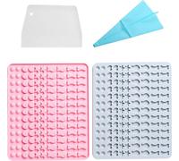 2 pièces os de chiot-poisson-étoile-chaleur-moules demi-cercle en silicone, 260 moules en silicone au total, poêle à friandises pour chiens, moules à bonbons en caoutchouc demi-sphérique