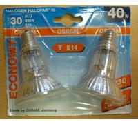 2 Pièces OSRAM Halogen HALOPAR 16 ALU ECONOMY Type30 E14 40W 35º 64822 FL