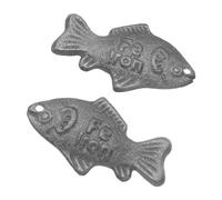 2 Pièces Outil de Cuisson Poisson en Fer Argenté, Trous, 0,58 Lb | Fonte Alimentaire, Nettoyage Facile et Rangement Simple, pour Bouillie, Soupes et Eau au Quotidien