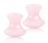 2 Pièces Outil de Massage Gua Sha en Forme de Champignon, Champignon en Pierre Naturelle pour Le Corps, Le Visage, Le Cou, Le Yeux, Spa, Massage Relaxant (Rose)