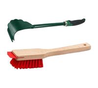 2 Pièces Outil De Nettoyage De Tondeuse, Grattoir pour Plateau De Tondeuse À Gazon, Outil De Nettoyage De Pont De Tondeuse avec Brosse À Poils Rigides pour Jardinage Paysager