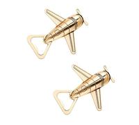 2 pièces Ouvre-Bouteille Forme Avion，Ouvre Métal，pour la Maison la Bière Le Vin ou Le Soda Cadeau de Marriage Decoration d'or.