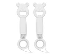 2 pièces ouvre-bouteille manuel universel ouvre-boîte ouvre-bocal ouvre-bouchon outil polyvalent pour la maison cuisine bar fête PP acier inoxydable 8,3 pouces 130g (Blanche)