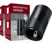 2 Pièces Ouvre-bouteilles Automatique,Ouvre-Bière Magnétique - Pour ouvrir les bouteilles de capsules - Push & Pull - Idée cadeau parfaite pour papa, homme, ami et grand-père - Noir